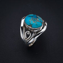 StarGems Natural Copper Turquoise  Handmade 925 Sterling Silver Ring 7.75 F2219