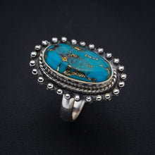 StarGems Natural Copper Turquoise Handmade 925 Sterling Silver Ring 7 F2240