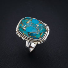StarGems Natural Copper Turquoise Handmade 925 Sterling Silver Ring 7 F2242