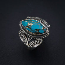 StarGems Natural Copper Turquoise Handmade 925 Sterling Silver Ring 8 F2255