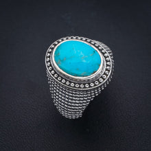 StarGems Natural Turquoise  Handmade 925 Sterling Silver Ring 9.25 F2305