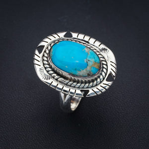 StarGems Natural Turquoise Pigeon Handmade 925 Sterling Silver Ring 9.25 F2322
