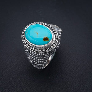 StarGems Natural Turquoise  Handmade 925 Sterling Silver Ring 8.75 F2333
