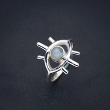 StarGems Natural Moonstone Evil Eye Handmade 925 Sterling Silver Ring 7 F2504