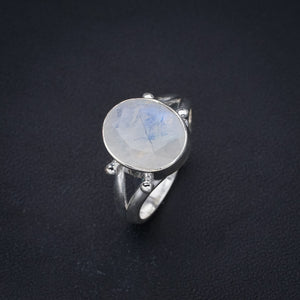 StarGems Natural Moonstone  Handmade 925 Sterling Silver Ring 7 F2554