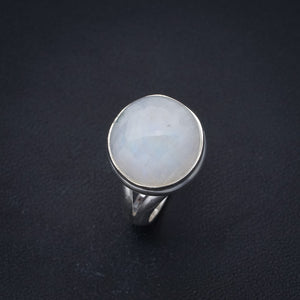StarGems Natural Moonstone Handmade 925 Sterling Silver Ring 6 F2559