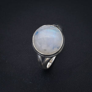 StarGems Natural Moonstone  Handmade 925 Sterling Silver Ring 9 F2577