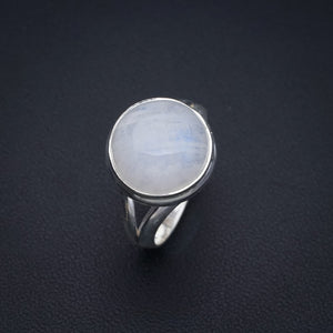 StarGems Natural Moonstone  Handmade 925 Sterling Silver Ring 8 F2703