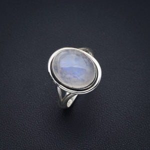 StarGems Natural Moonstone  Handmade 925 Sterling Silver Ring 6 F2723