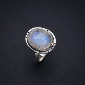 StarGems Natural Moonstone  Handmade 925 Sterling Silver Ring 5 F2727