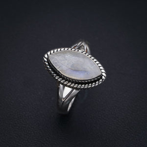 StarGems Natural Moonstone  Handmade 925 Sterling Silver Ring 8.75 F2769