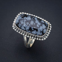 StarGems Natural Snowflake Obsidian  Handmade 925 Sterling Silver Ring 9.5 F2955