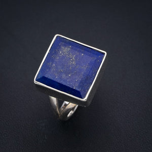 StarGems Natural Lapis Lazuli  Handmade 925 Sterling Silver Ring 8 F3031