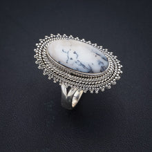 StarGems Natural Dendritic Opal  Handmade 925 Sterling Silver Ring 9.75 F3189