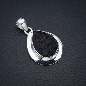 StarGems Black Kyanite Handmade 925 Sterling Silver Pendant 1.5" F4772