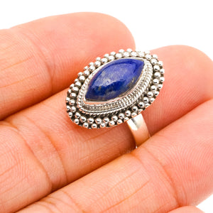 StarGems Natural Lapis Lazuli Handmade 925 Sterling Silver Ring 7 F0040