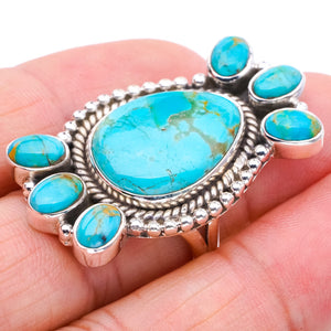 StarGems Natural Turquoise Handmade 925 Sterling Silver Ring 6.25 F0300