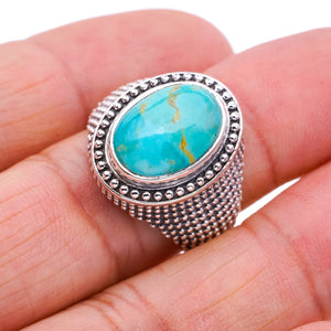 StarGems Natural Turquoise  Handmade 925 Sterling Silver Ring 8.25 F0301