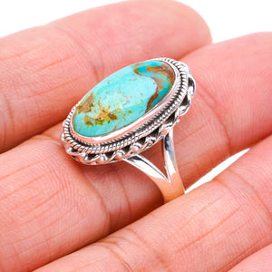 StarGems Natural Turquoise  Handmade 925 Sterling Silver Ring 8.75 F0453
