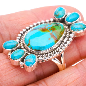 StarGems Natural Turquoise Handmade 925 Sterling Silver Ring 9.75 F0455