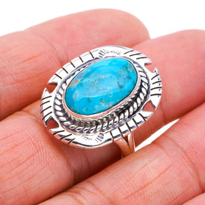 StarGems Natural Turquoise Pigeon Wings Handmade 925 Sterling Silver Ring 8.5 F0463