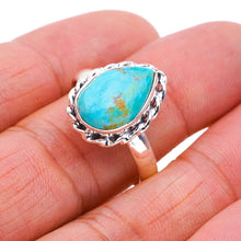 StarGems Natural Turquoise Handmade 925 Sterling Silver Ring 10.5 F0479
