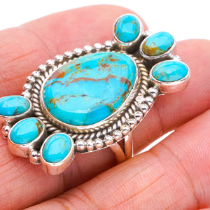 StarGems Natural Turquoise  Handmade 925 Sterling Silver Ring 8.75 F0480