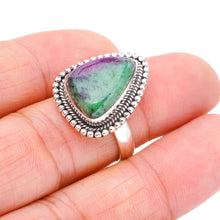 StarGems Natural Ruby Zoisite Handmade 925 Sterling Silver Ring 7.25 F1313