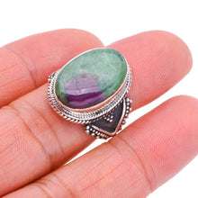 StarGems Natural Ruby Zoisite  Handmade 925 Sterling Silver Ring 8 F1602