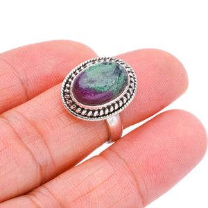 StarGems Natural Ruby Zoisite  Handmade 925 Sterling Silver Ring 6.25 F1609