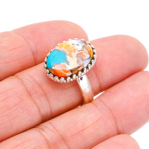 StarGems Natural Copper Chalcedony  Handmade 925 Sterling Silver Ring 8.25 F1714