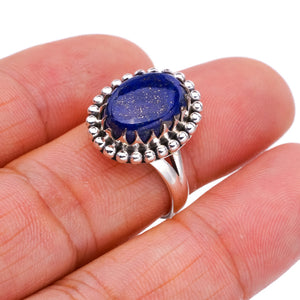 StarGems Natural Lapis Lazuli  Handmade 925 Sterling Silver Ring 7.5 F1835