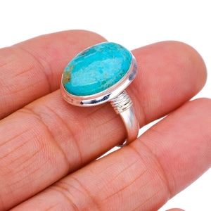 StarGems Natural Turquoise  Handmade 925 Sterling Silver Ring 8.5 F2156