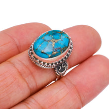 StarGems Natural Copper Turquoise  Handmade 925 Sterling Silver Ring 7.75 F2208