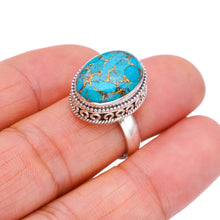 StarGems Natural Copper Turquoise Handmade 925 Sterling Silver Ring 7 F2212
