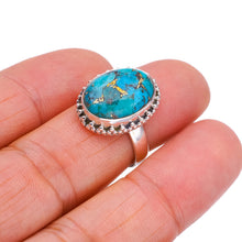 StarGems Natural Copper Turquoise Handmade 925 Sterling Silver Ring 6 F2216