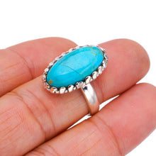 StarGems Natural Turquoise  Handmade 925 Sterling Silver Ring 7.25 F2320