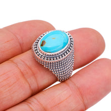 StarGems Natural Turquoise  Handmade 925 Sterling Silver Ring 8.75 F2333
