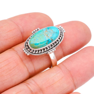 StarGems Natural Turquoise  Handmade 925 Sterling Silver Ring 8.75 F2339