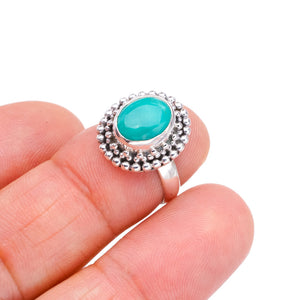 StarGems Natural Turquoise  Handmade 925 Sterling Silver Ring 4.75 F2354