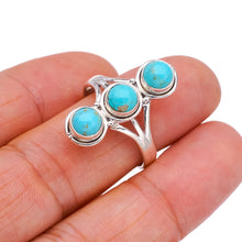 StarGems Natural Turquoise  Handmade 925 Sterling Silver Ring 9.25 F2361
