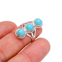 StarGems Natural Turquoise  Handmade 925 Sterling Silver Ring 5 F2374