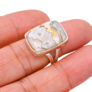 StarGems Natural Crazy Lace Agate  Handmade 925 Sterling Silver Ring 6.25 F3237