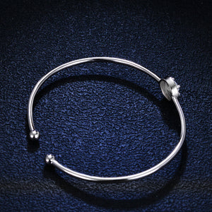 hesy® 0.5ct Moissanite 925 Silver Platinum Plated Adjustable Band Bracelet B4716