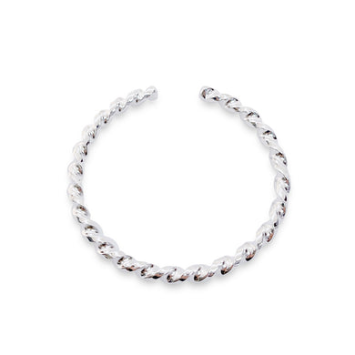 StarGems® Opening Twisted Handmade 999 Sterling Silver Bangle Cuff Bracelet For Women Cb0057