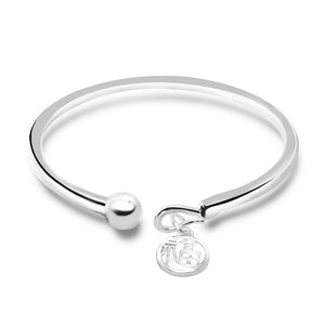 StarGems® Opening 'Fu' Polished Handmade 999 Sterling Silver Bangle Cuff Bracelet For Women Cb0074