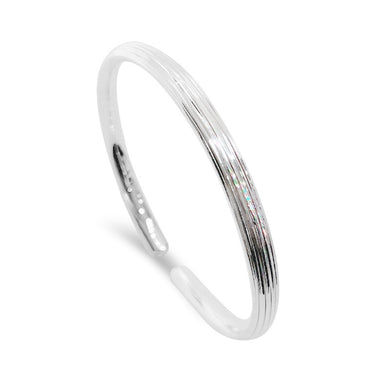 StarGems® Opening Brushed Finish Handmade 999 Sterling Silver Bangle Cuff Bracelet For Women Cb0051