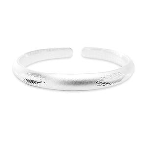 StarGems® Opening Leaf Dull Polished Wide Band Handmade 999 Sterling Silver Bangle Cuff Bracelet For Women Cb0054