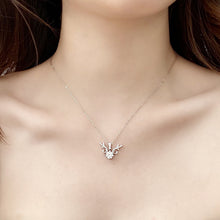 hesy®1ct Moissanite 925 Silver Platinum Plated&Zirconia Deer Necklace B4626