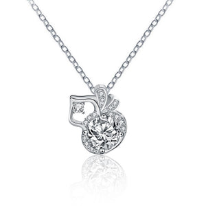 hesy®1ct Moissanite 925 Silver Platinum Plated&Zirconia Gourd Necklace B4578
